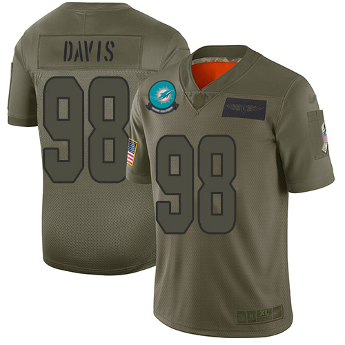 Miami Dolphins #98 Raekwon Davis Camo Men Stitched NFL Limited 2019 Salute To Service Jersey